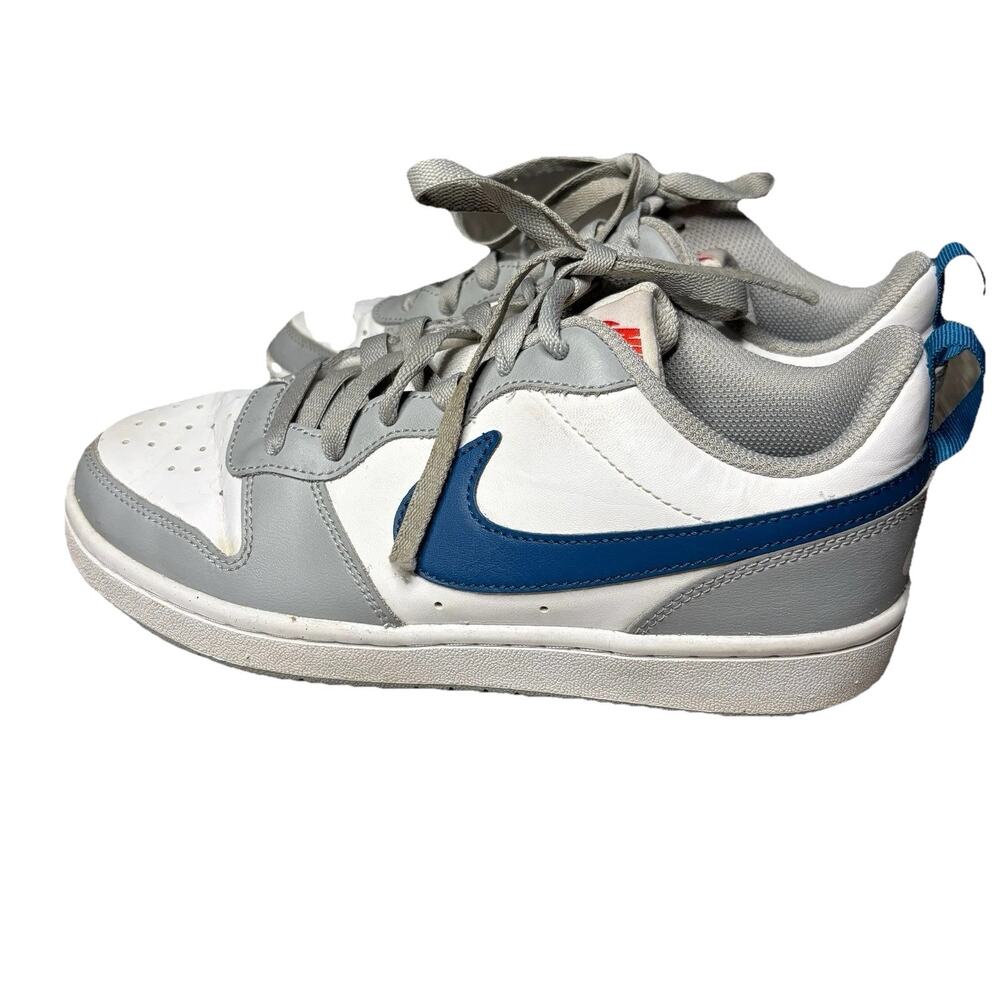 Nike Court Borough Low 2 GS White Light Smoke Grey Marina Blue 6Y BQ5448-117
